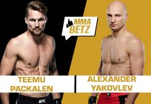 UFC St Petersburg Teemu Packalen vs Alexander Yakovlev