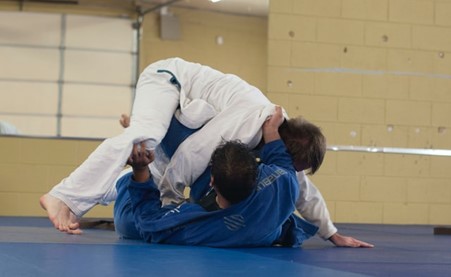 A group of people doing martial arts