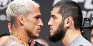 Charles Oliveira and Islam Makhachev face off